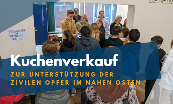 Kuchen­verkauf zur Unter­stützung der zivilen Opfer